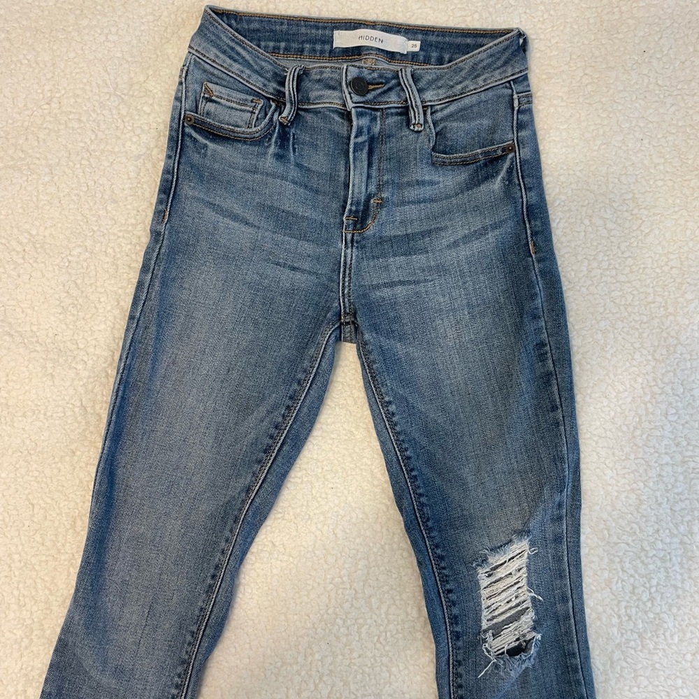 Hidden Distressed Skinny Jeans